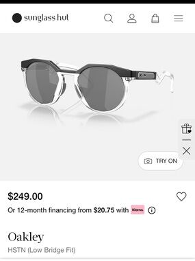 Oakley Two-Tone Clear and Black Round Sunglasses